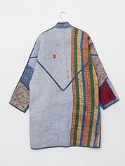 The Sai Quilted Indigo Kantha Coat