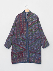 The Sai Quilted Indigo Kantha Coat