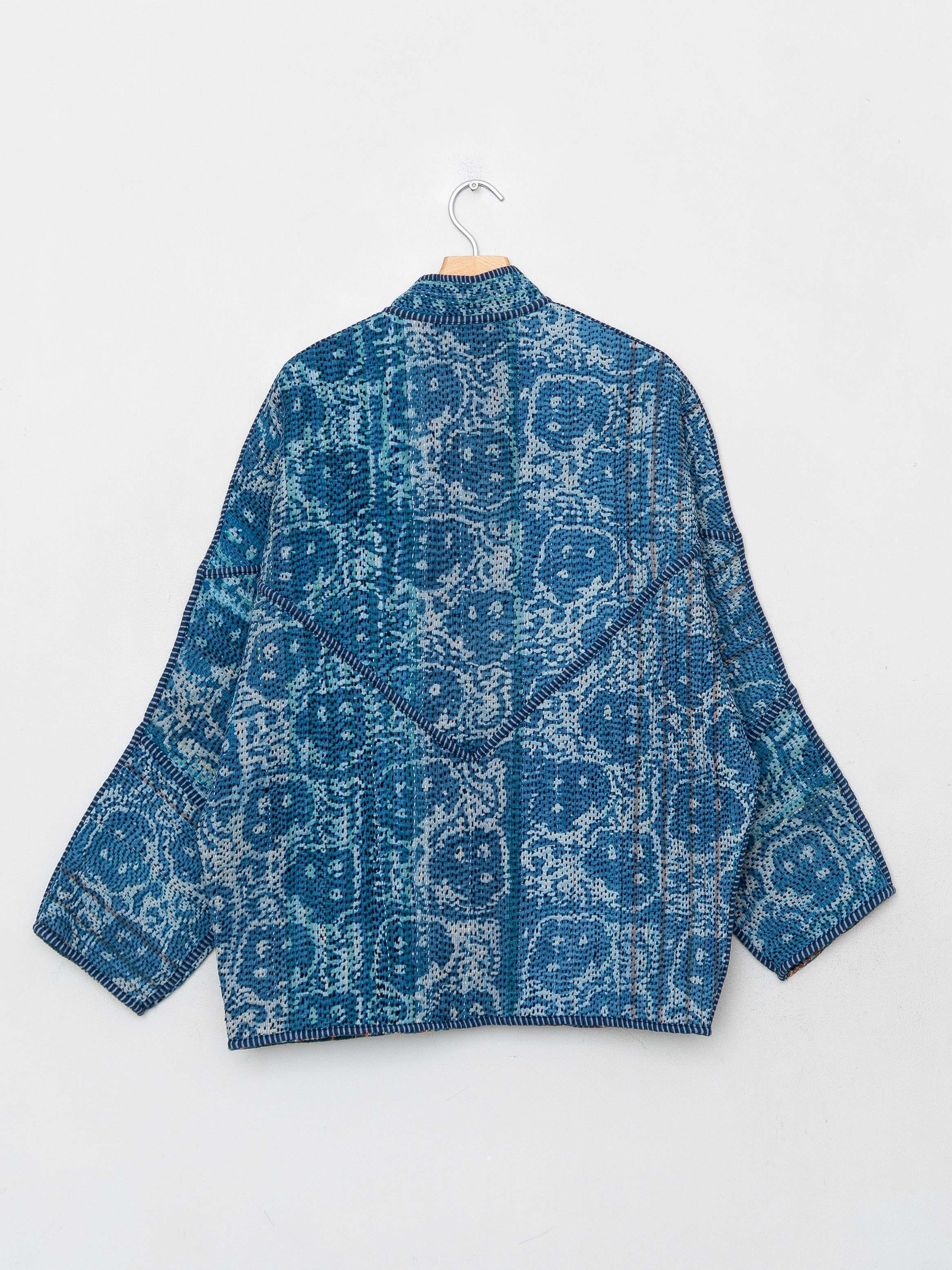 The Ishani Quilted Indigo Kantha Jacket