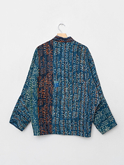 The Ishani Quilted Indigo Kantha Jacket