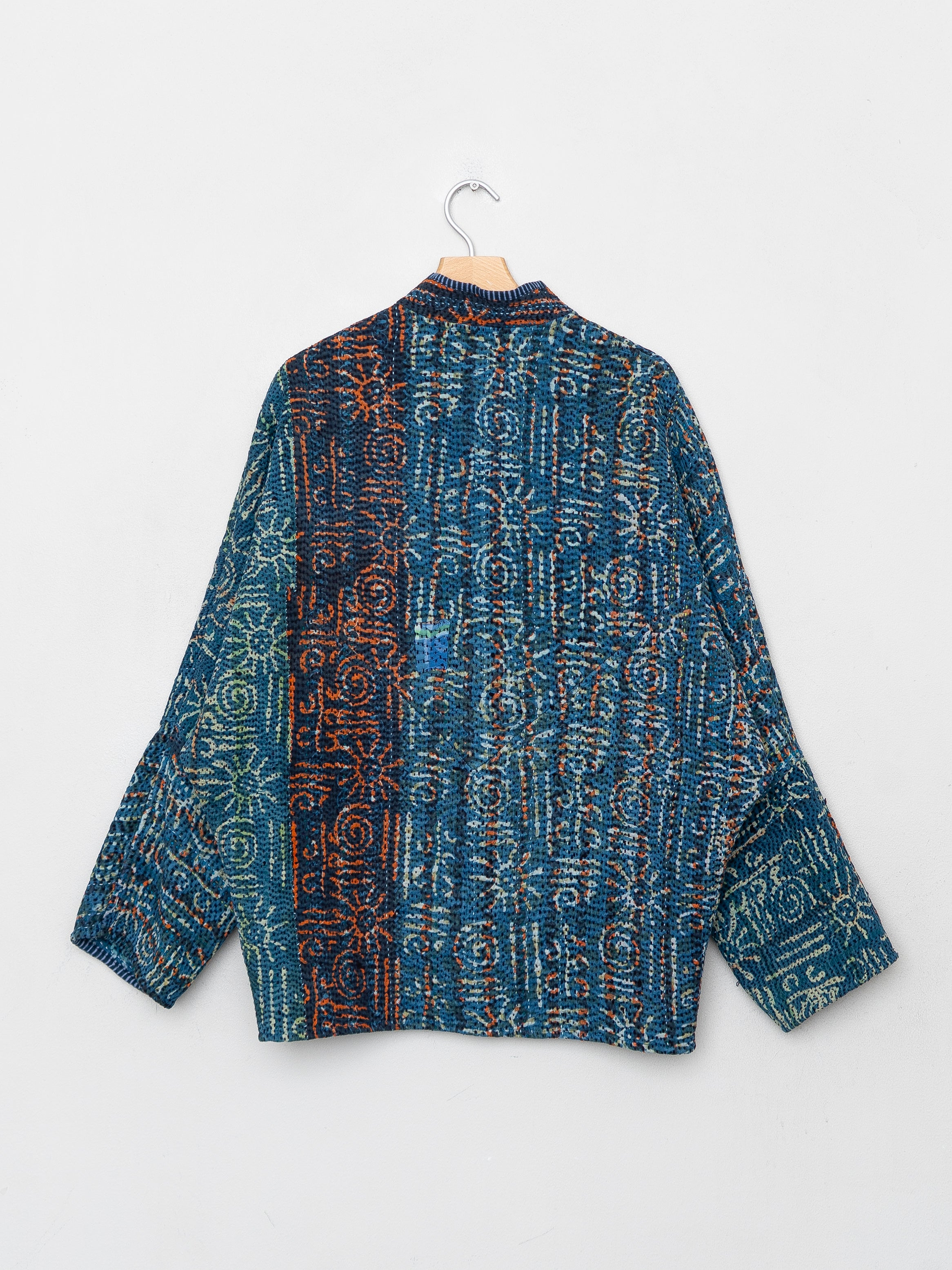 The Ishani Quilted Indigo Kantha Jacket