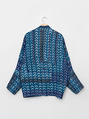 The Ishani Quilted Indigo Kantha Jacket