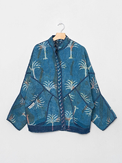 The Ishani Quilted Indigo Kantha Jacket
