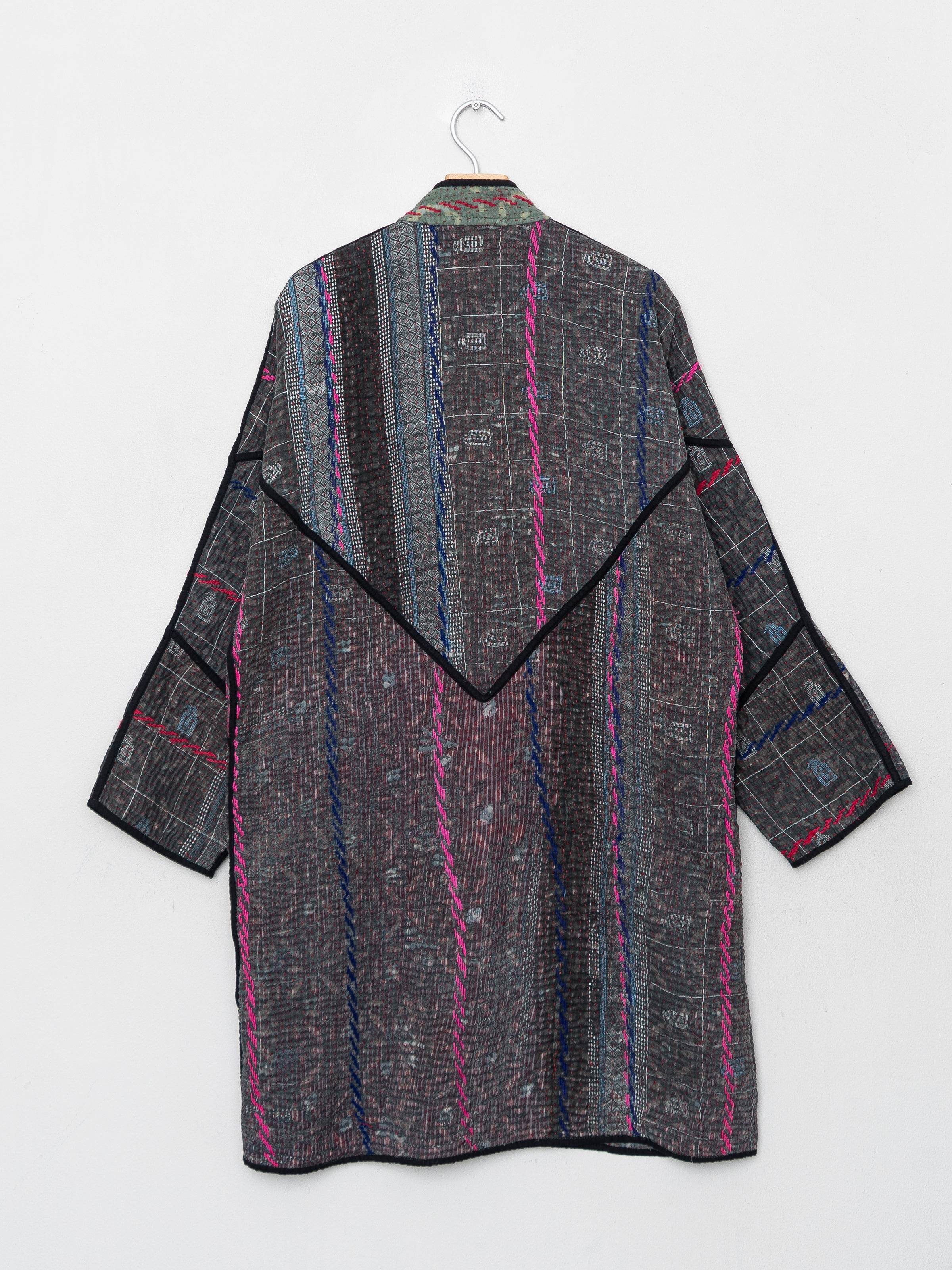 The Sai Quilted Indigo Kantha Coat