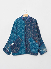 The Ishani Quilted Indigo Kantha Jacket
