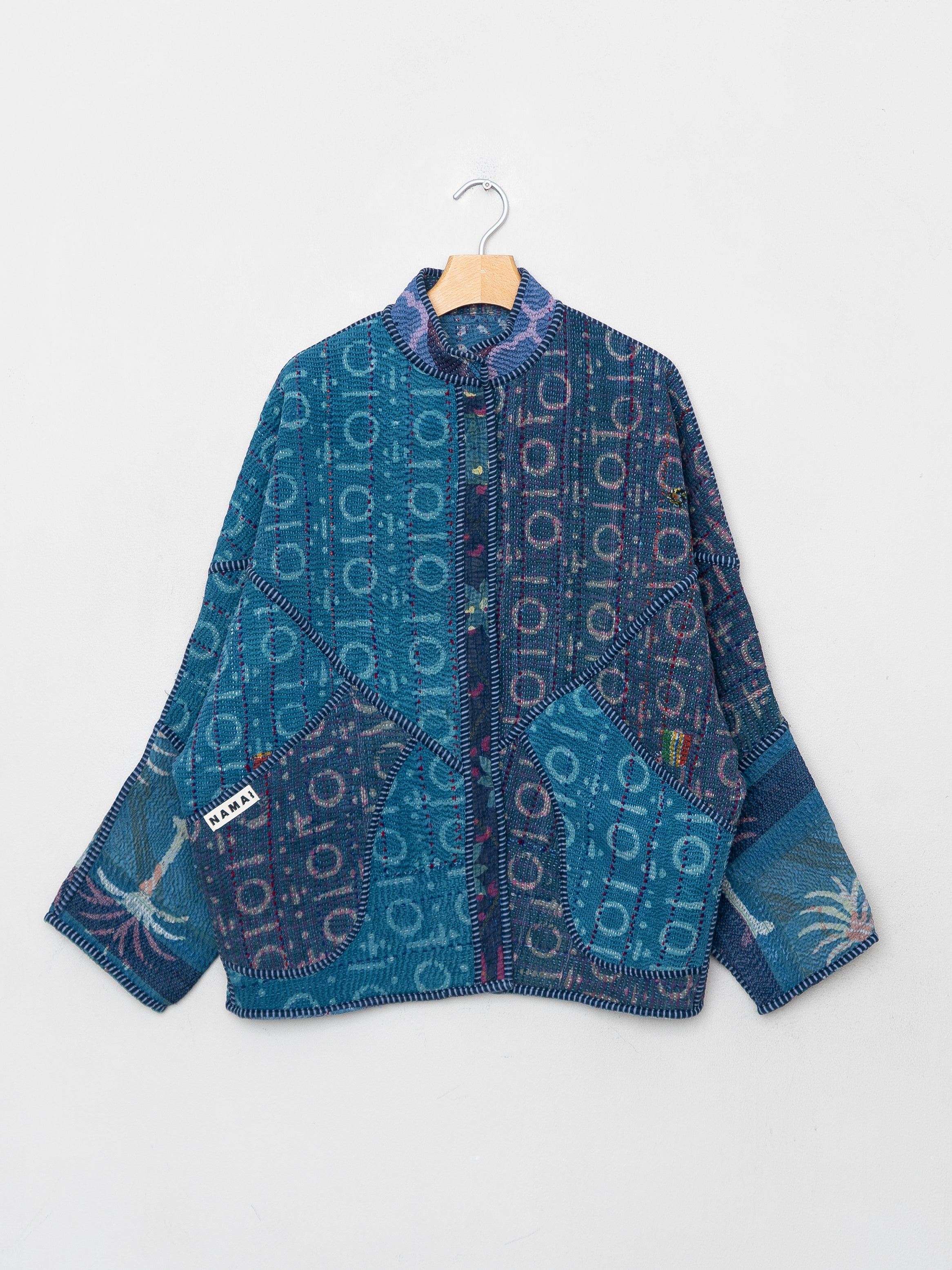 The Ishani Quilted Indigo Kantha Jacket