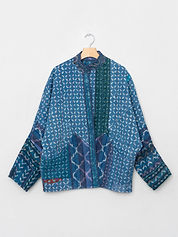 The Ishani Quilted Indigo Kantha Jacket
