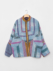 The Ishani Quilted Indigo Kantha Jacket