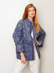 The Ishani Quilted Indigo Kantha Jacket