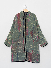 The Sai Quilted Indigo Kantha Coat