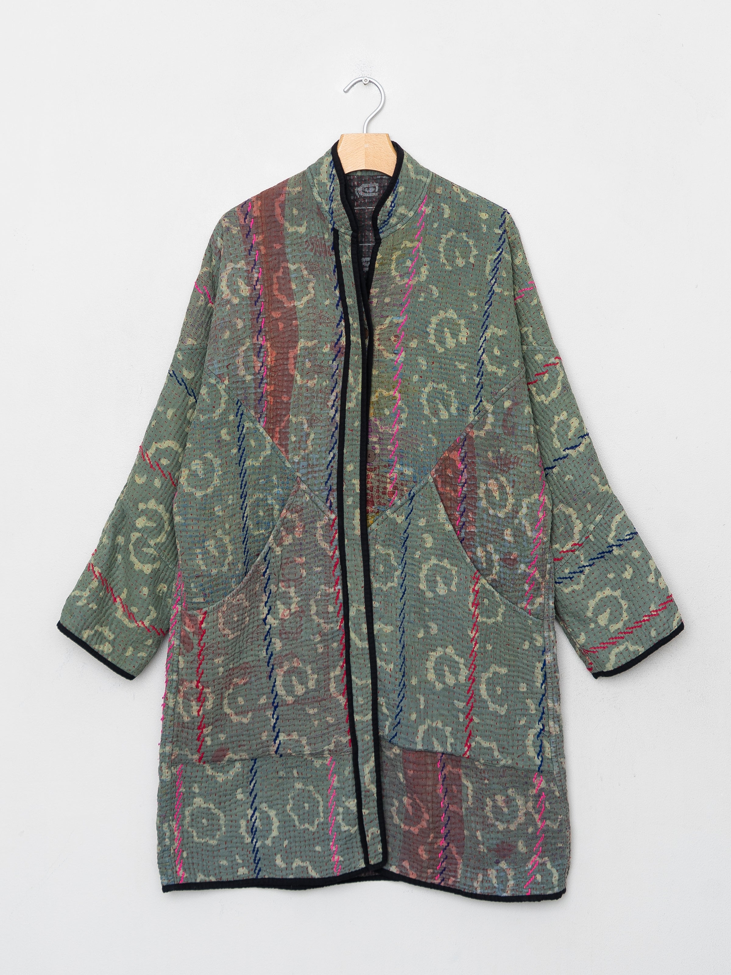 The Sai Quilted Indigo Kantha Coat