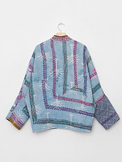 The Ishani Quilted Indigo Kantha Jacket