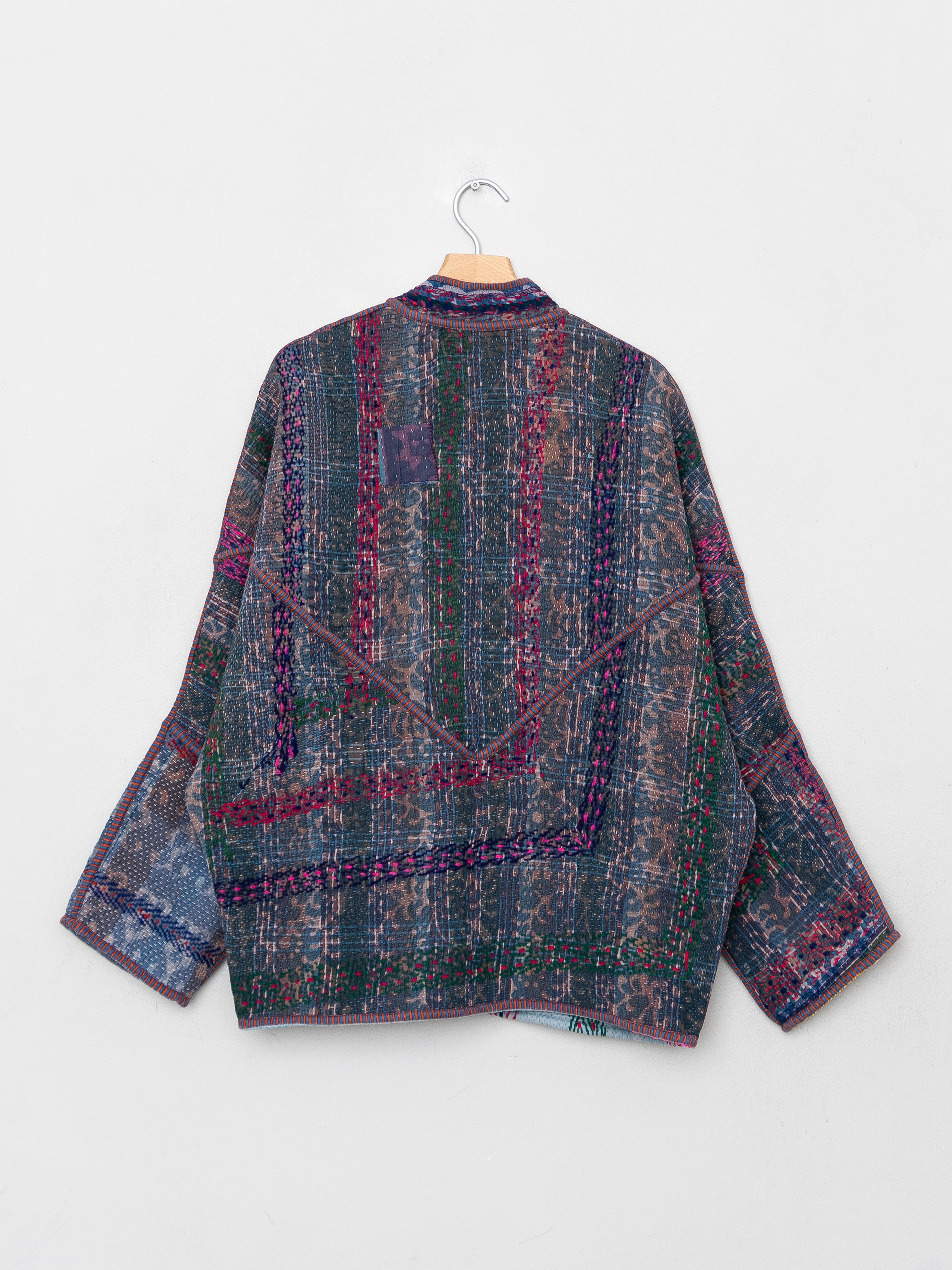 The Ishani Quilted Indigo Kantha Jacket