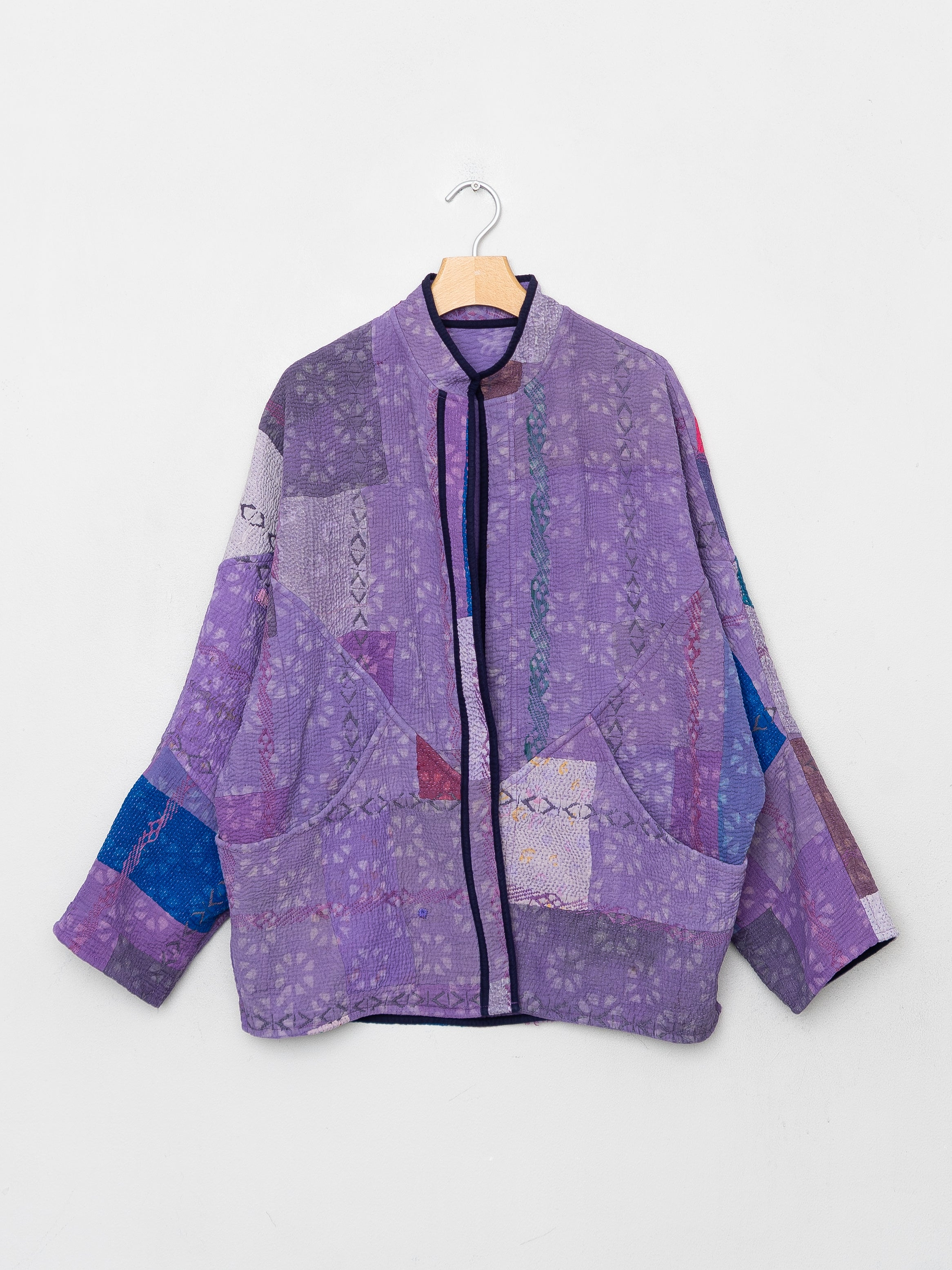 The Ishani Quilted Indigo Kantha Jacket