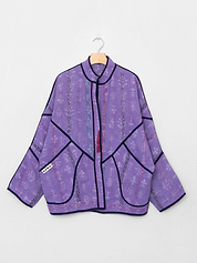 The Ishani Quilted Indigo Kantha Jacket