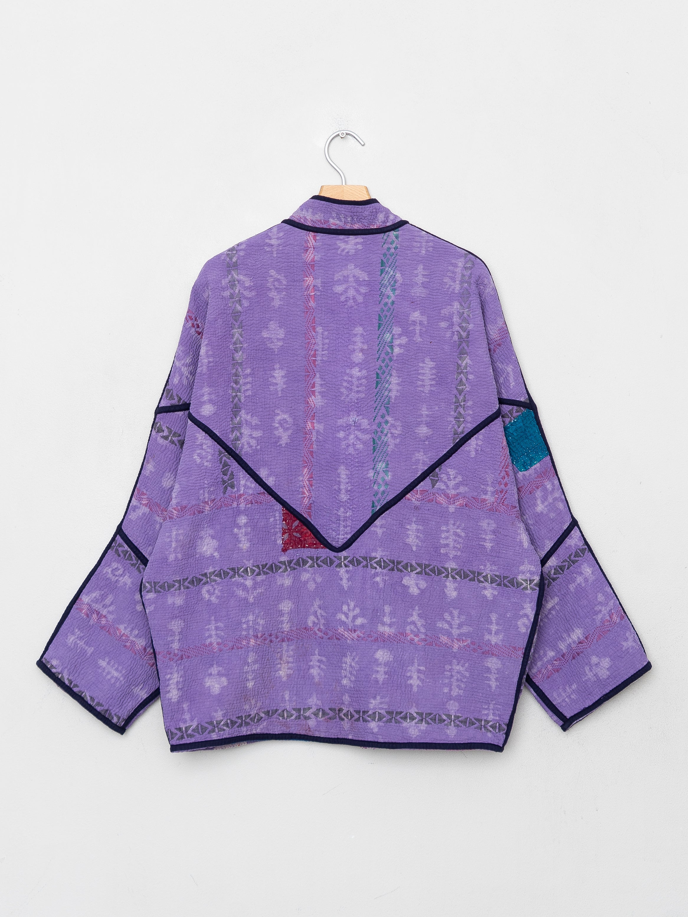 The Ishani Quilted Indigo Kantha Jacket
