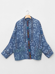 The Ishani Quilted Indigo Kantha Jacket