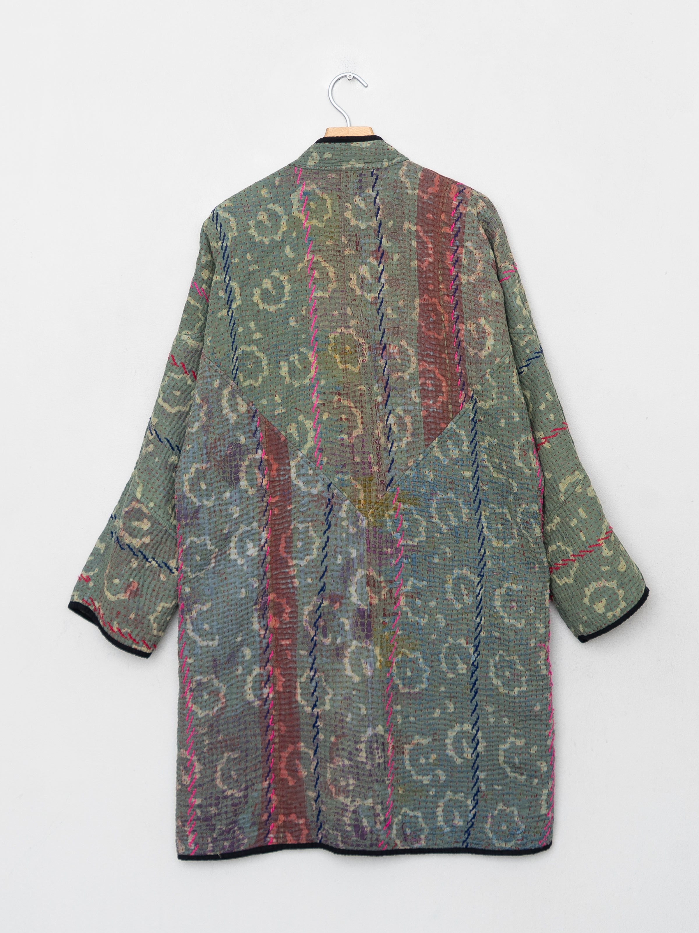 The Sai Quilted Indigo Kantha Coat