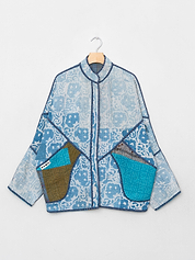 The Ishani Quilted Indigo Kantha Jacket