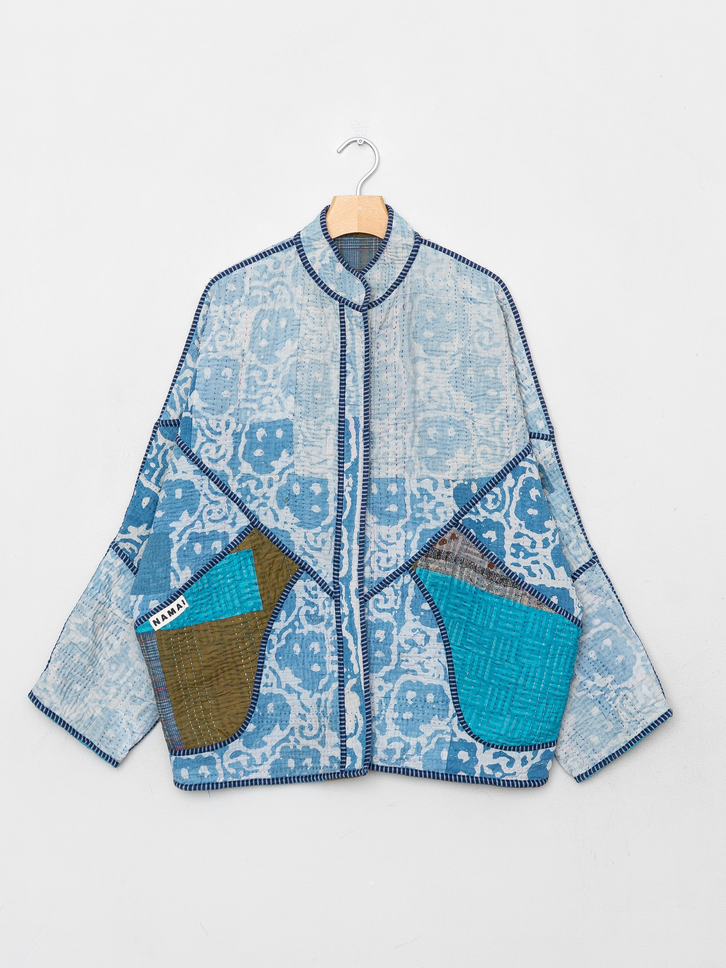 The Ishani Quilted Indigo Kantha Jacket