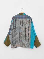 The Ishani Quilted Indigo Kantha Jacket