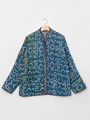 The Ladhiya Quilted Indigo Kantha Jacket