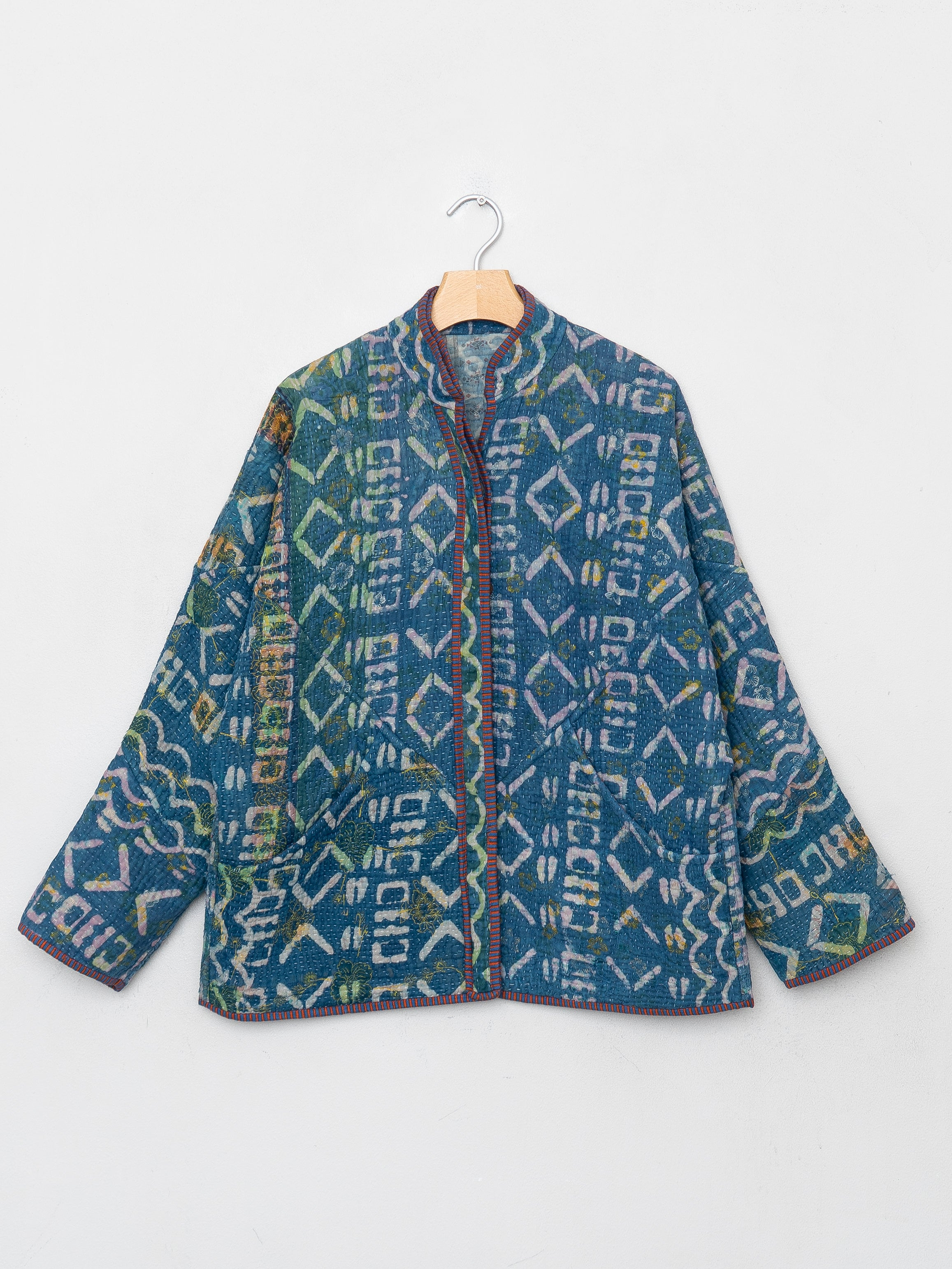 The Ladhiya Quilted Indigo Kantha Jacket