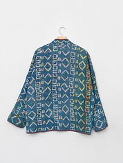 The Ladhiya Quilted Indigo Kantha Jacket