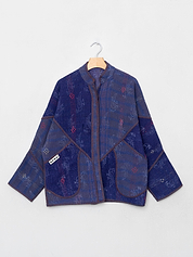 The Ladhiya Quilted Indigo Kantha Jacket