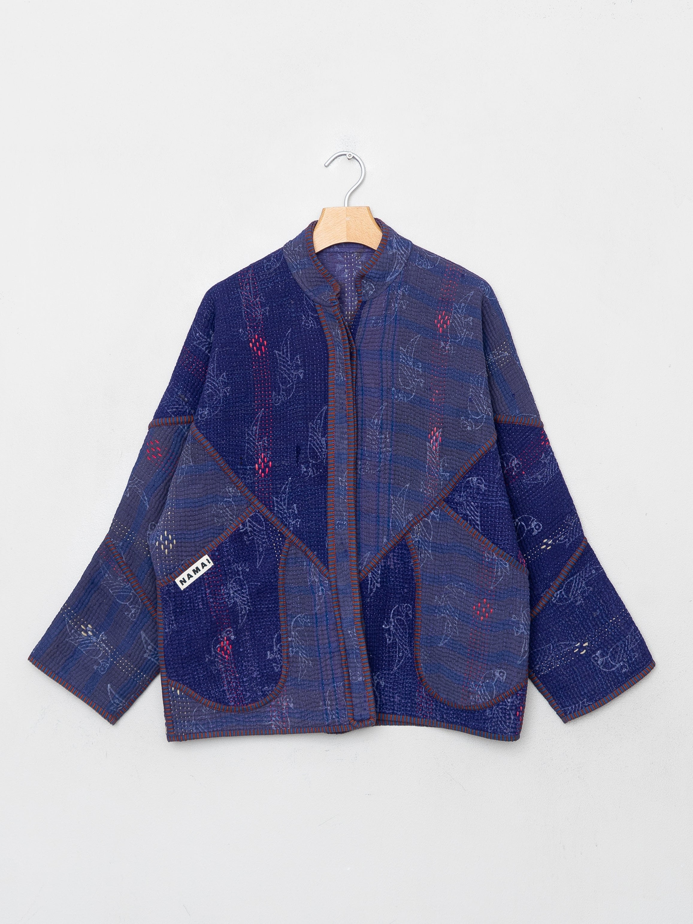 The Ladhiya Quilted Indigo Kantha Jacket