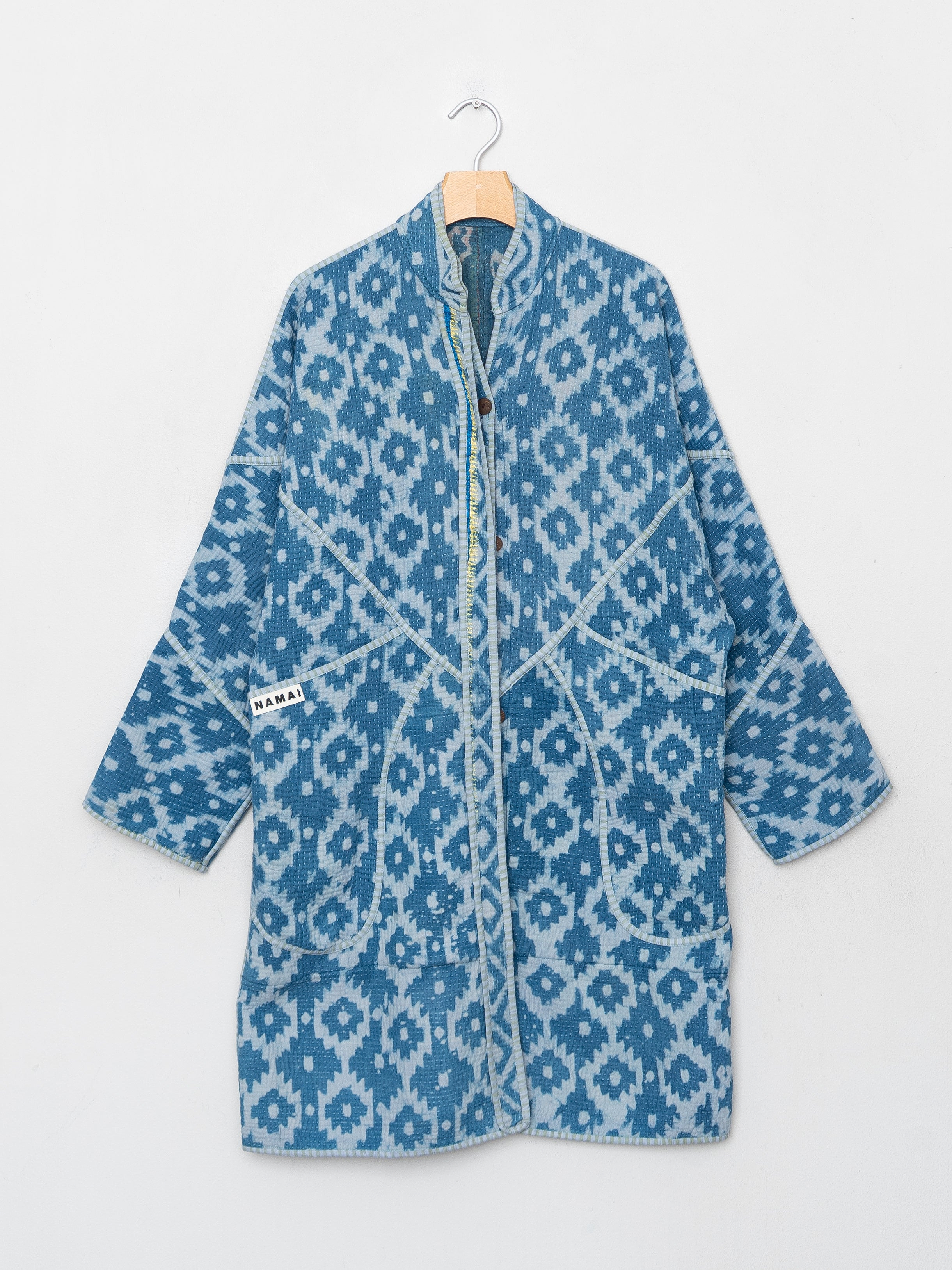 The Sai Quilted Indigo Kantha Coat