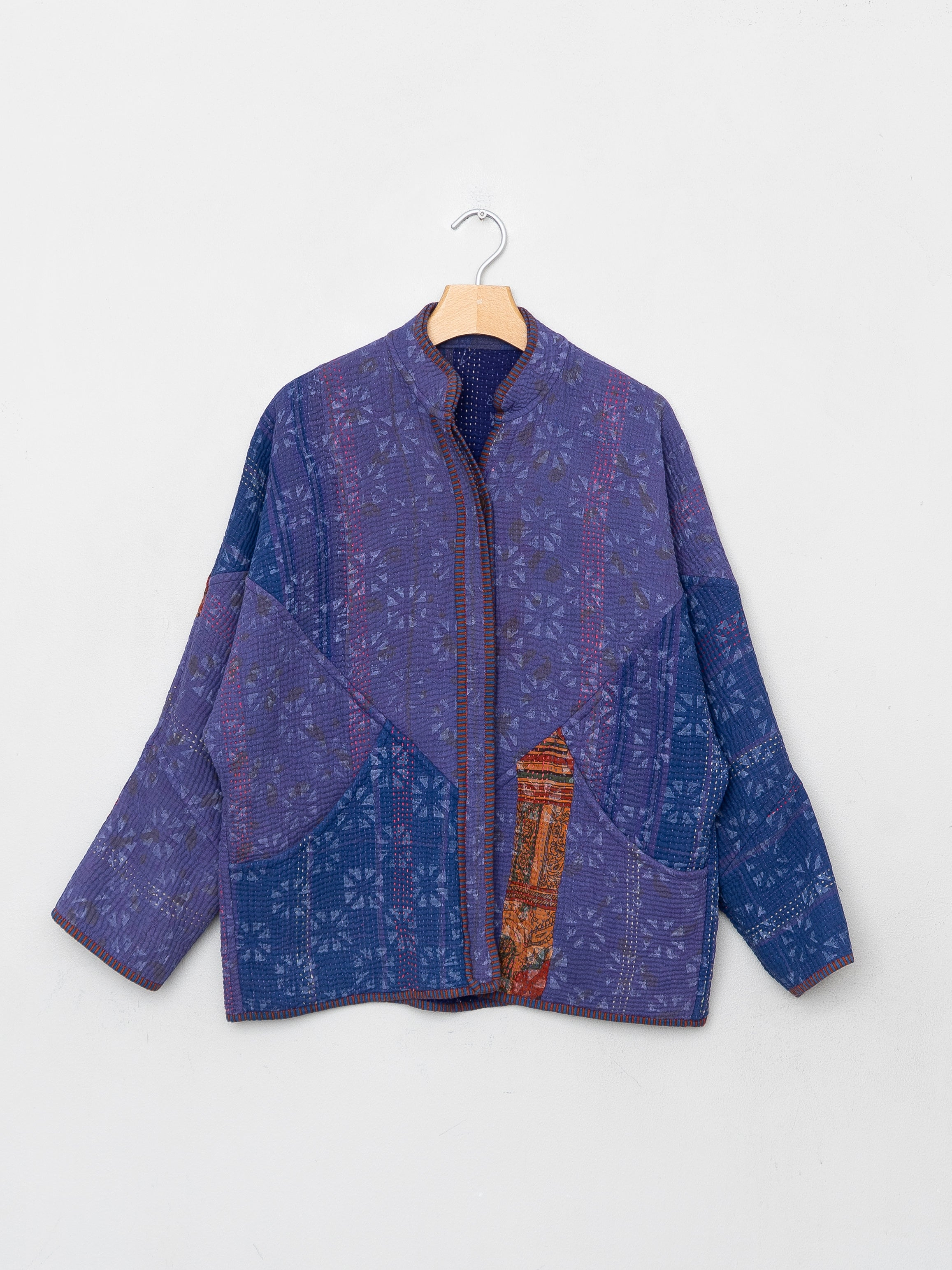The Ladhiya Quilted Indigo Kantha Jacket