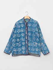 The Ladhiya Quilted Indigo Kantha Jacket