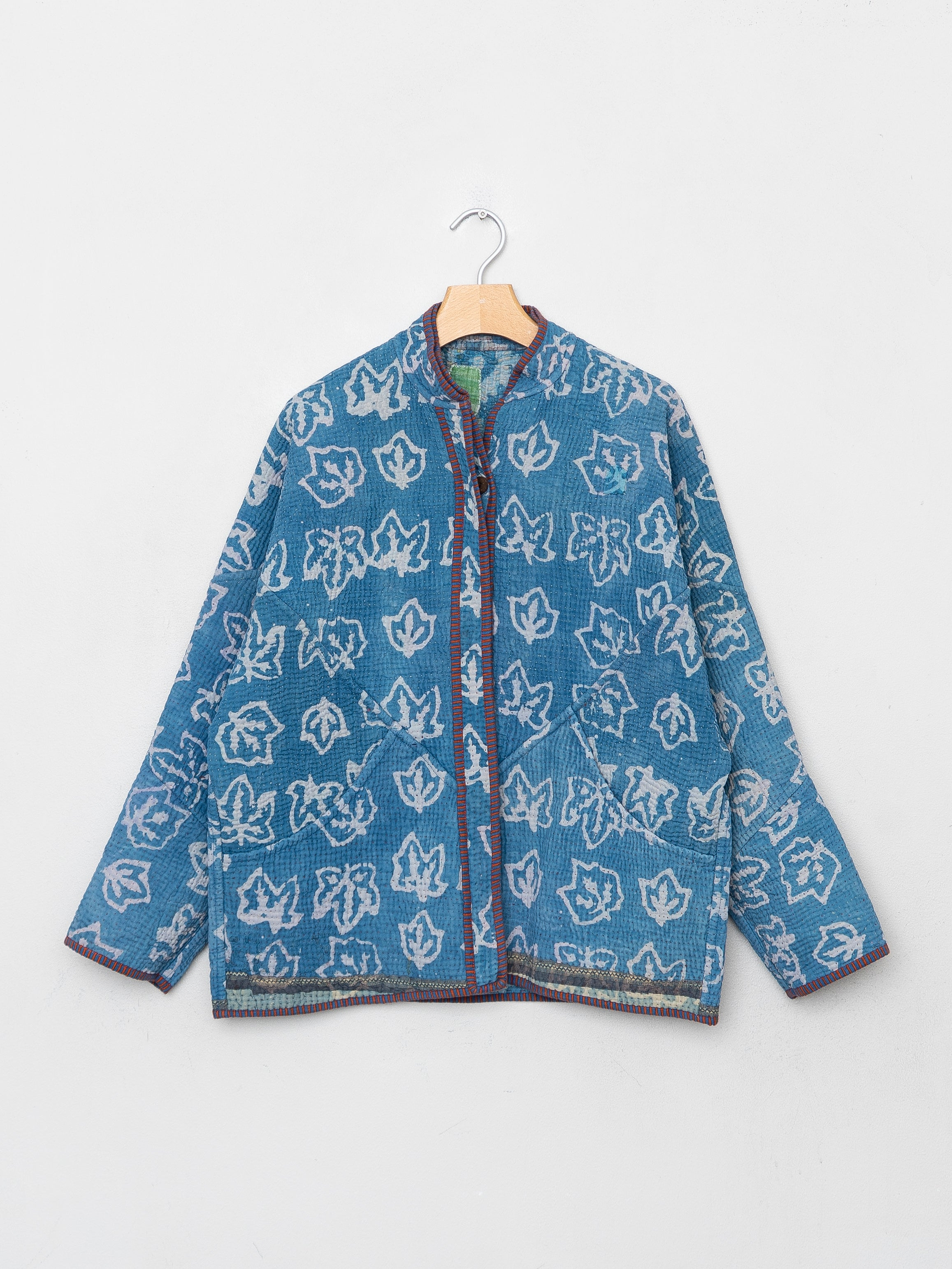 The Ladhiya Quilted Indigo Kantha Jacket