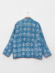 The Ladhiya Quilted Indigo Kantha Jacket