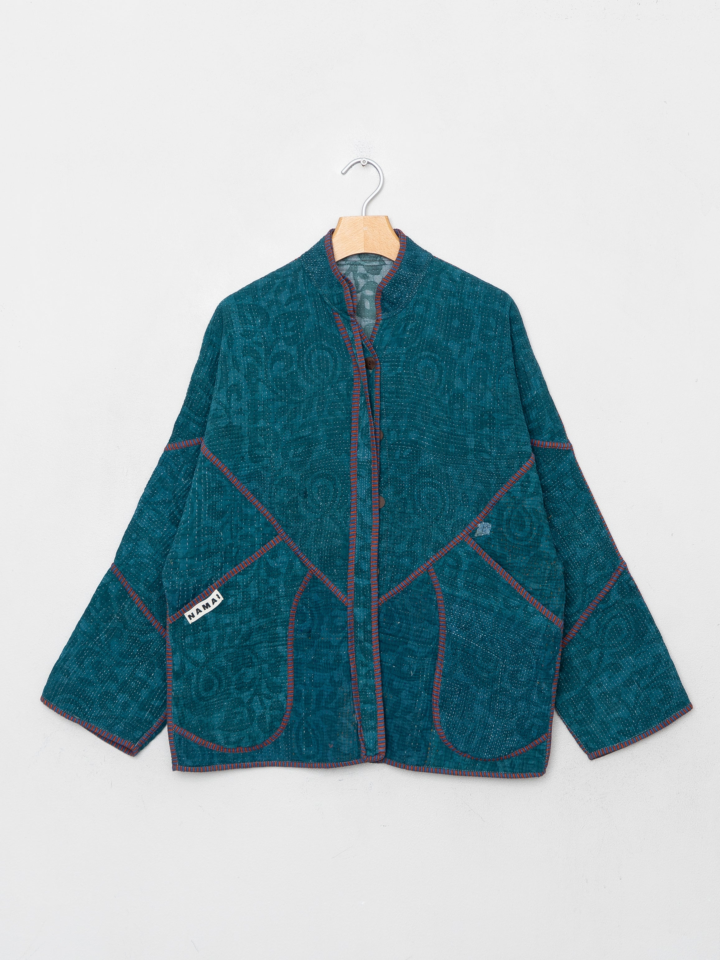 The Ladhiya Quilted Indigo Kantha Jacket