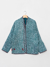 The Ladhiya Quilted Indigo Kantha Jacket