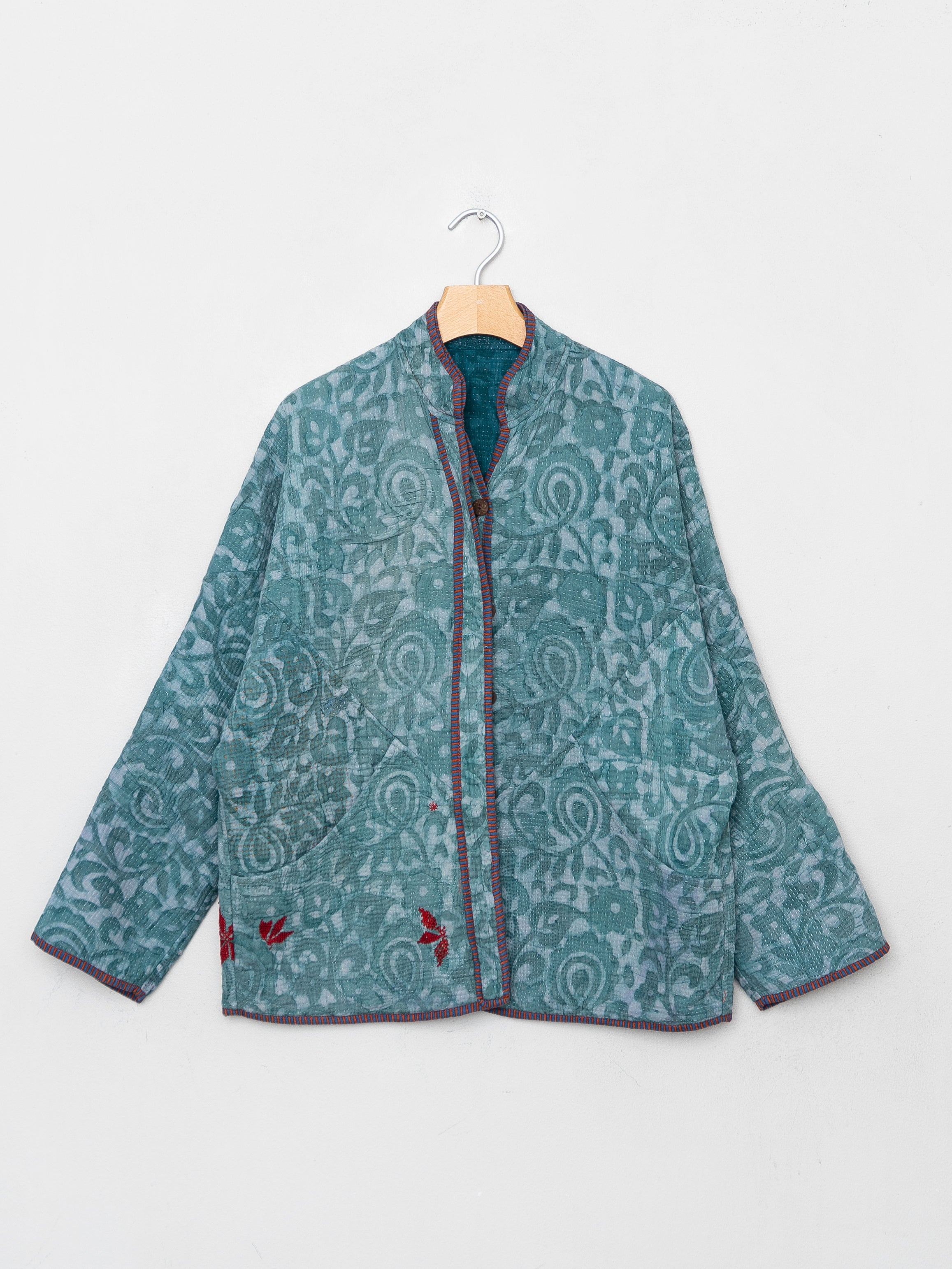 The Ladhiya Quilted Indigo Kantha Jacket