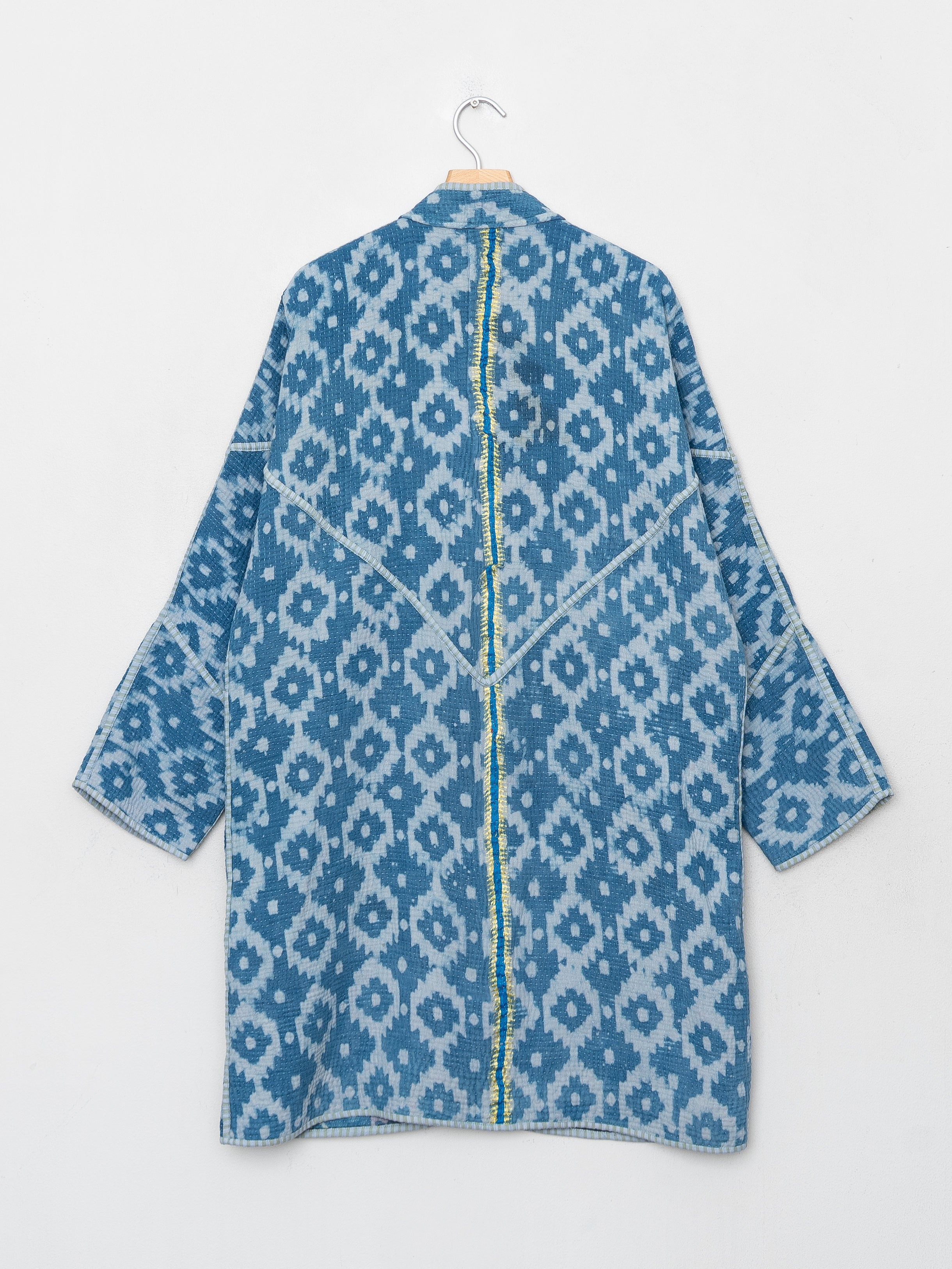 The Sai Quilted Indigo Kantha Coat