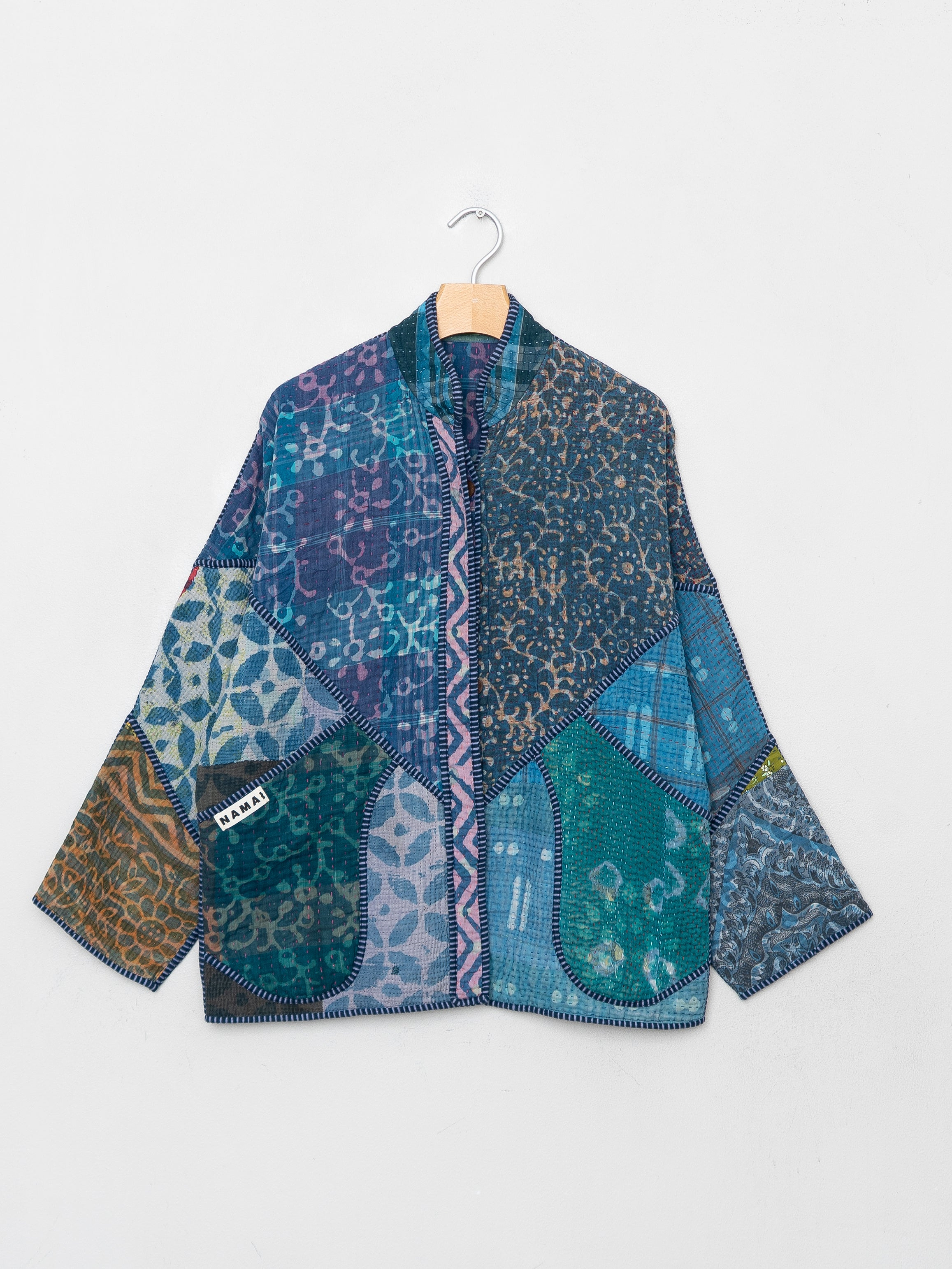 The Ladhiya Quilted Indigo Kantha Jacket