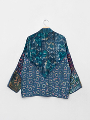 The Ladhiya Quilted Indigo Kantha Jacket