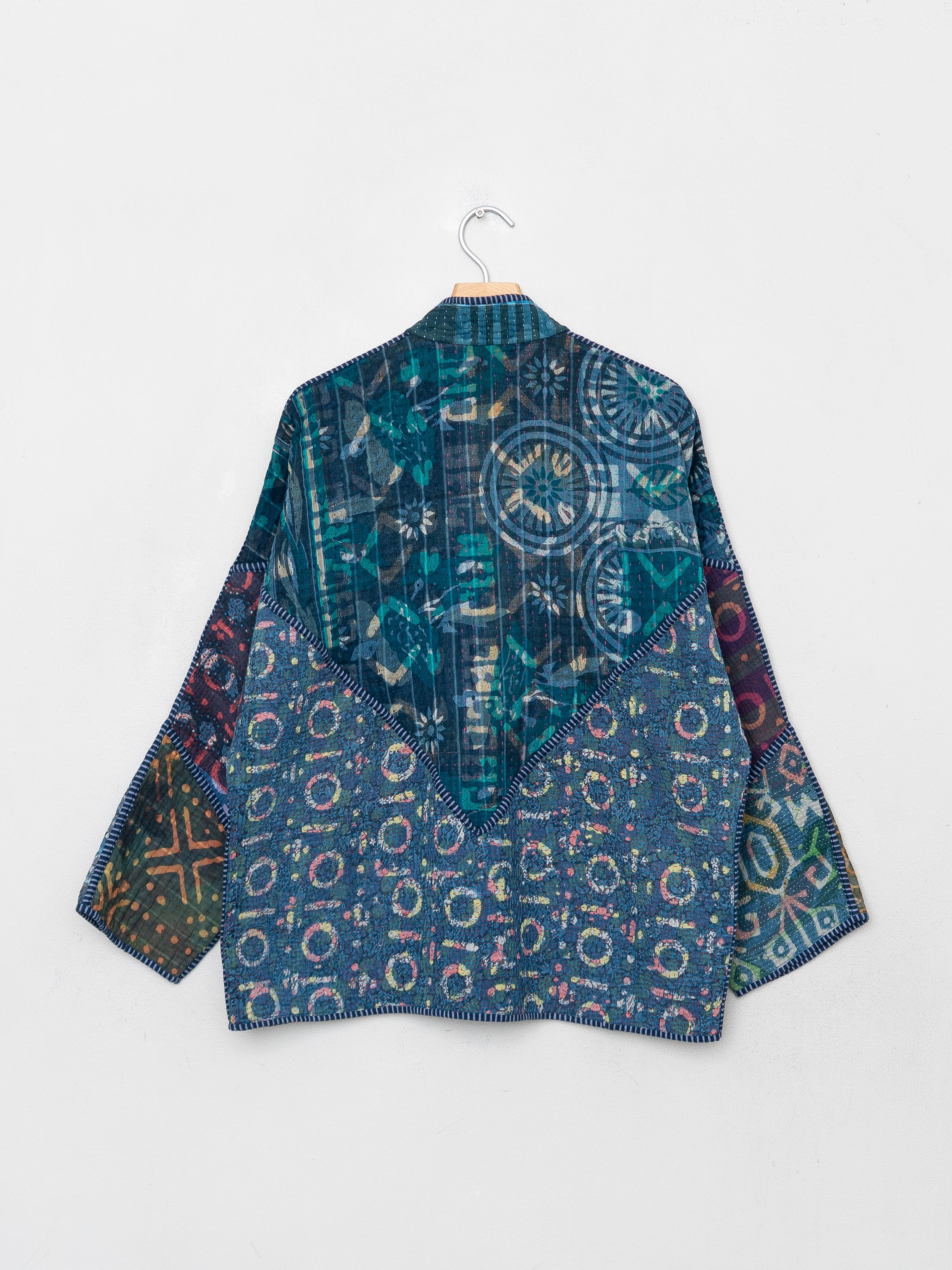 The Ladhiya Quilted Indigo Kantha Jacket