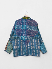 The Ladhiya Quilted Indigo Kantha Jacket