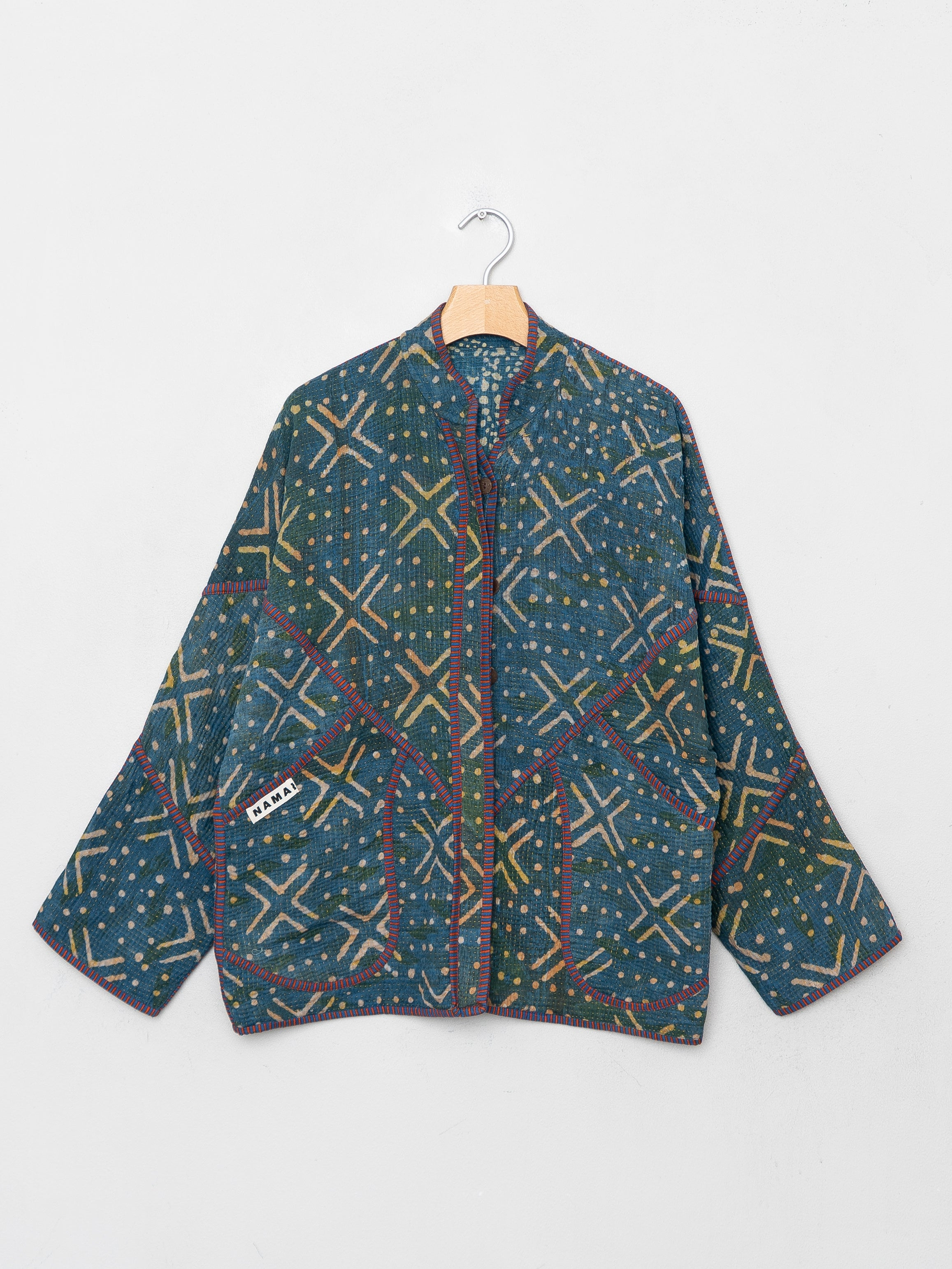 The Ladhiya Quilted Indigo Kantha Jacket
