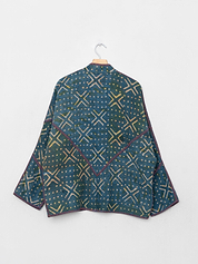 The Ladhiya Quilted Indigo Kantha Jacket