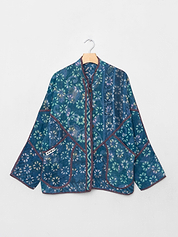 The Ladhiya Quilted Indigo Kantha Jacket