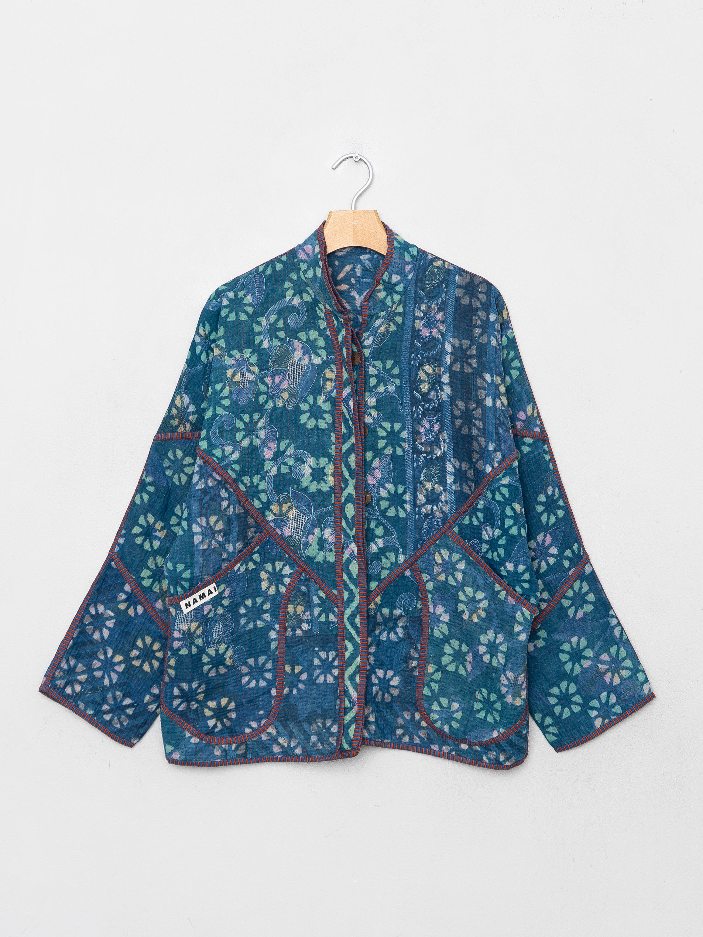 The Ladhiya Quilted Indigo Kantha Jacket