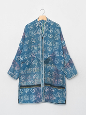 The Sai Quilted Indigo Kantha Coat