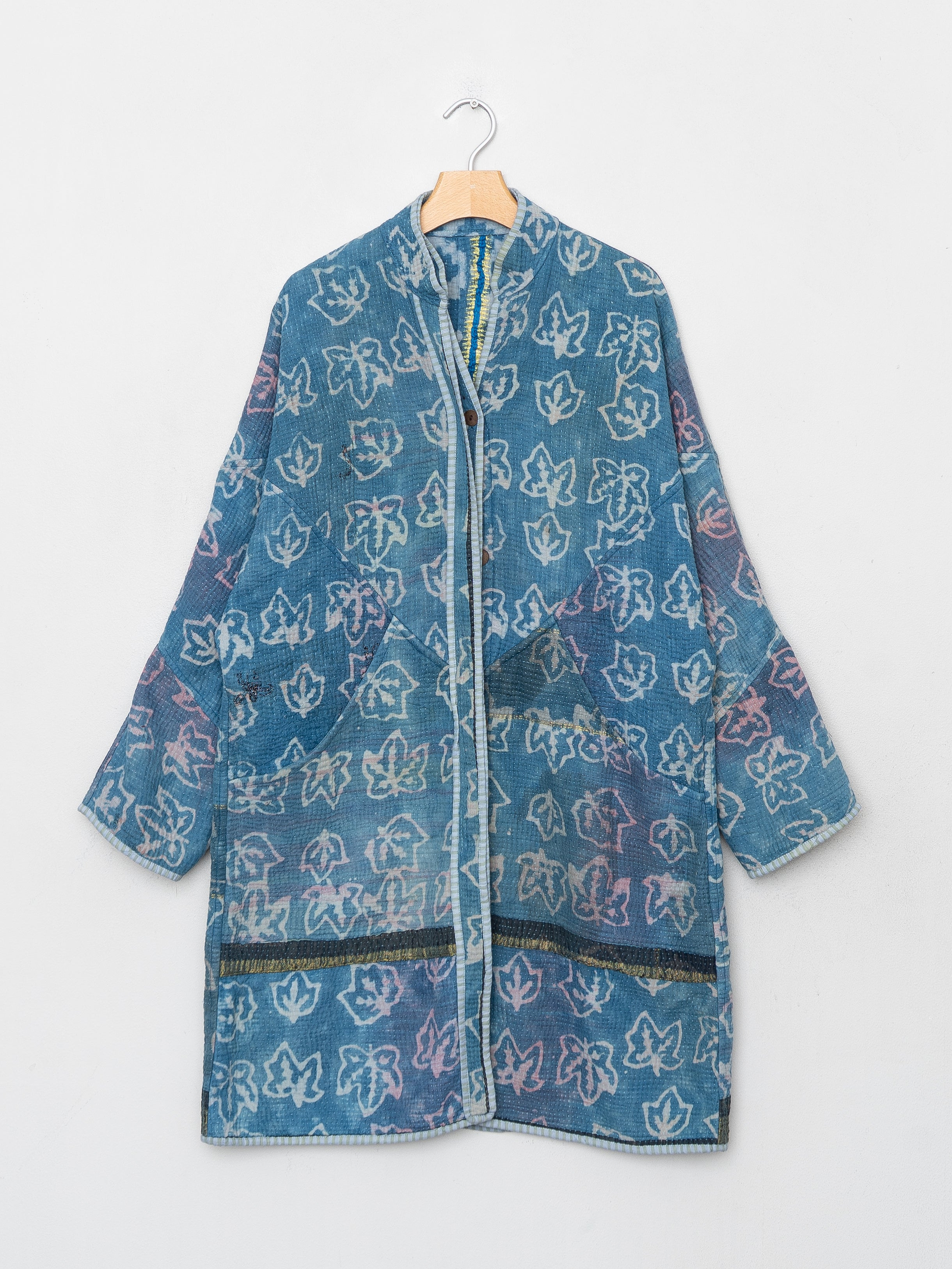 The Sai Quilted Indigo Kantha Coat