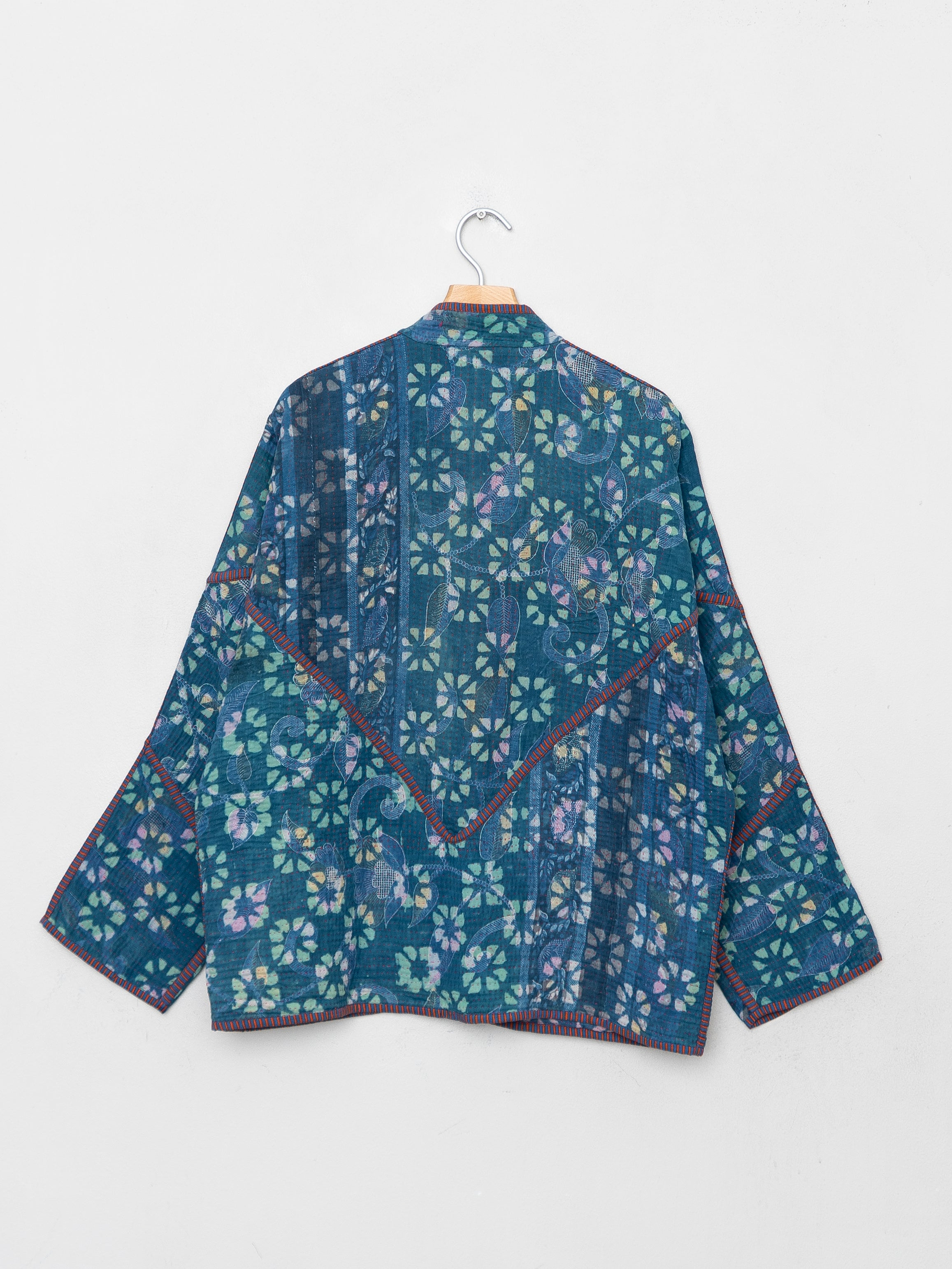 The Ladhiya Quilted Indigo Kantha Jacket